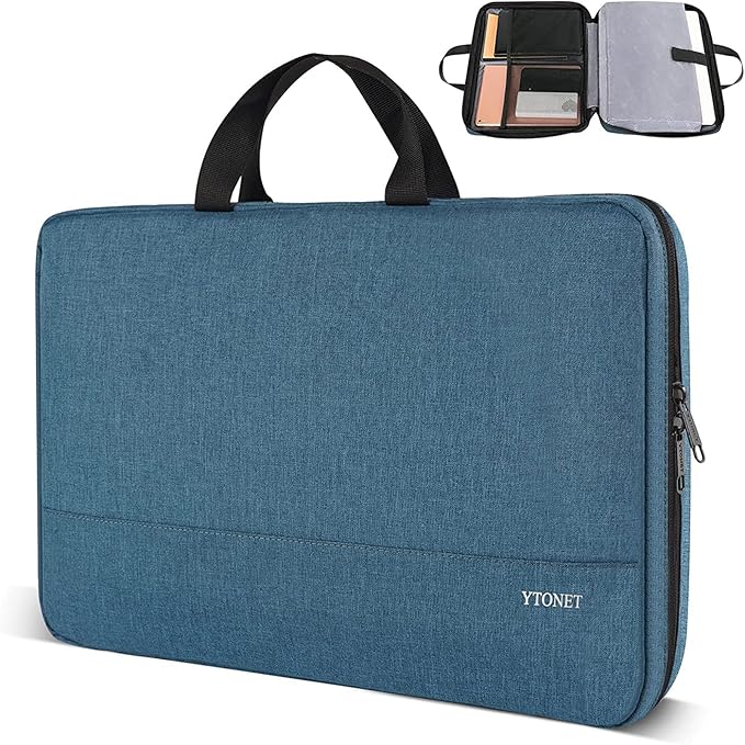 Ytonet 14 Inch Laptop Sleeve, TSA Laptop Case with Handle, Water Resistant Protective Computer Carrying Case, Compatible with MacBook HP Dell Lenovo Asus Notebooks, Gift for Men Women, Deep Teal