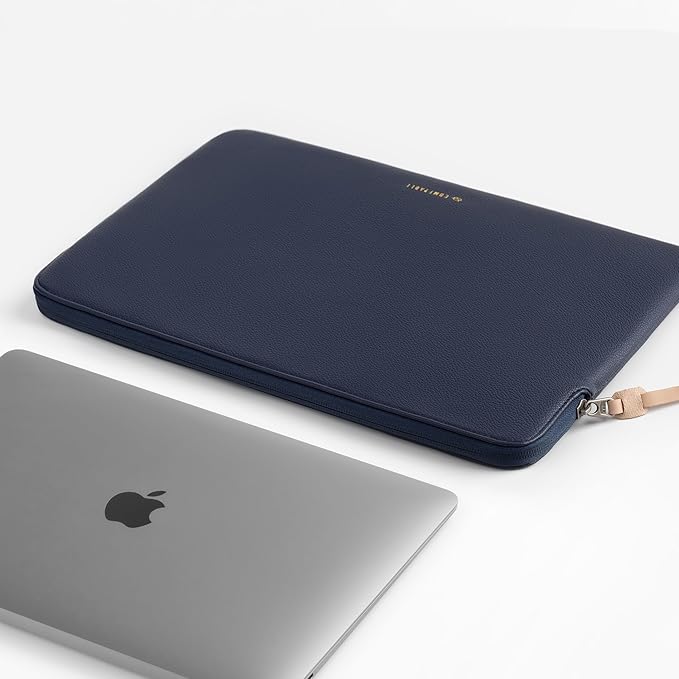 Comfyable Leather Laptop Sleeve Compatible with 16 Inch MacBook Pro M5 Pro/Max & 15 Inch MacBook Air M5 2026 (Loose Fit), Blue