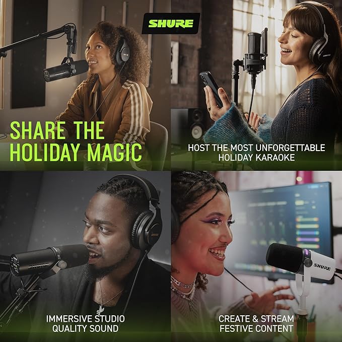 Shure MV7i Smart Microphone – USB-C & XLR Mic for Podcasting, Music & Streaming with Built-in Audio Interface, Auto Level Mode, Advanced DSP, All-Metal Design, Black