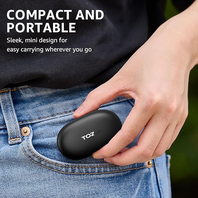 TOZO Wireless Earbuds Build in Mic Clear Calls Ergonomic Light Weight Bluetooth 5.3 in Ear Headphones Waterproof Premium Stereo Sound Ear Buds 30H Playtime with 32 EQs via APP