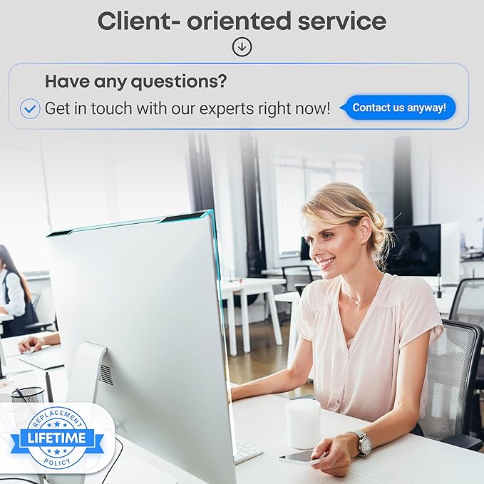 VINTEZ Blue Light Screen Protector for 27 Inch Computer Monitor and Laptop – Anti-UV Blue Light Blocking Film for Desktop PC, Eye Protection Filter, 24" x 14", 1 Pack