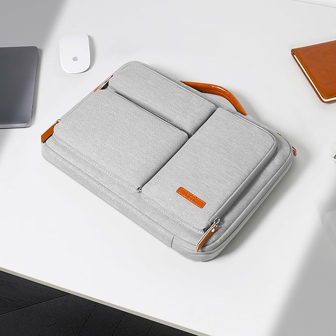 Lacdo 360° Protective Laptop Sleeve Case for MacBook Air/Pro, 13-13.3 inch Notebook, 14 inch MacBook Pro M5 Pro/Max A3426 A3427 (2026), M5/M4/M3/M2/M1 A3434 A3112 A3401 A3185 A2992 Computer Bag, Gray