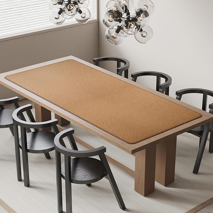 MAIDERN Leather Desk Mat, XXL 70.8” x 31.5” Reversible Office Desk Pad Mat, Cork & Leather Large Mouse pad for Desk, Waterproof Computer Desk Mat for Gaming Home Office (Black)