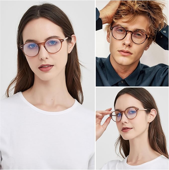 ANDWOOD Blue Light Blocking Glasses Women Men Computer Small Face Clear Bluelight Blocker Eyeglasses Frame