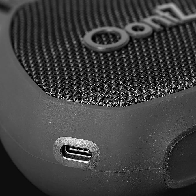 OontZ Angle Clip – Portable Bluetooth Speaker, 5W Stereo Sound, 12 Hour Playtime, Rich Bass, 100 Foot Wireless Range, IPX7 Waterproof, Outdoor, Travel, Great Gift (Black)