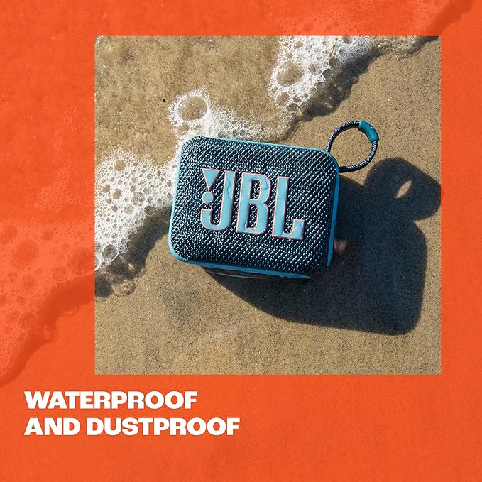 JBL Go 4 - Ultra-Portable, Waterproof and Dustproof Bluetooth Speaker, Big JBL Pro Sound with Punchy bass, 7-Hour Built-in Battery, Made in Part with Recycled Materials (Black)