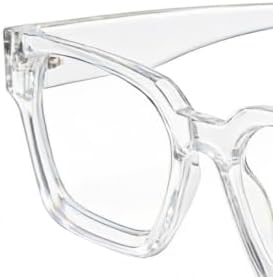livho Oversized Eyewear Frame for Woman and Men - Rectangle Fashion Glasses for Computer, Chic Preppy Frame