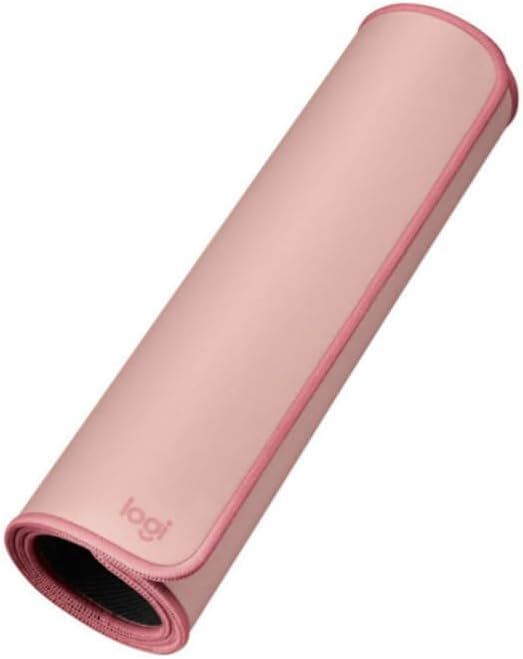 Logitech Desk Mat - Studio Series, Multifunctional Large Desk Pad, Extended Mouse Mat, Office Desk Protector with Anti-Slip Base, Spill-Resistant Durable Design, in Darker Rose
