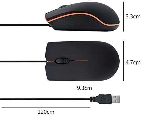 Guiheng Ergonomic Wired Mouse - USB Computer Mouse for Right or Left Hand, Durable Clicks for PC, Laptop, Desktop, Chromebook, Notebook, Mac (Black)