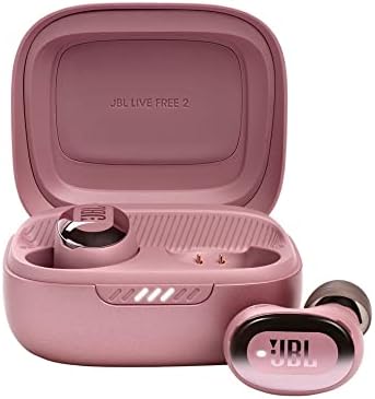 JBL Live Free 2 - True Wireless Noise Cancelling Earbuds, Up to 35hrs of Playtime, 6 mics for Perfect Calls with Zero Noise, IPX5 Waterproof, Oval Tubes for Better Comfort, Isolation, & bass (Rose)