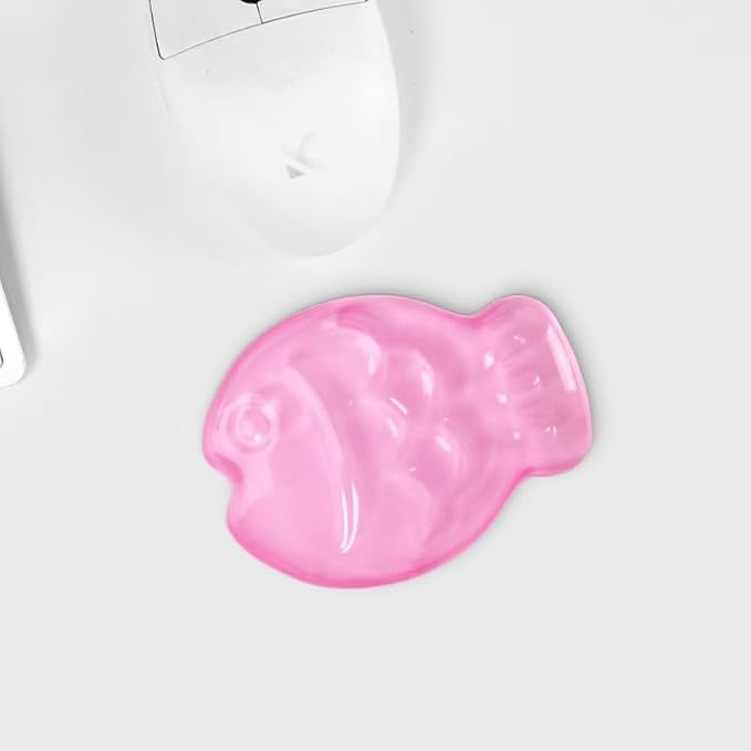 Gel Wrist Rest for Keyboard and Mouse Transparent Pink Ocean Fish Elbow Pad Cushion Ergonomic Cute Clear Cool Mouse Wrist Pad Silicone Non-Slip Support for Computer Gaming Home Office Hand Pillow