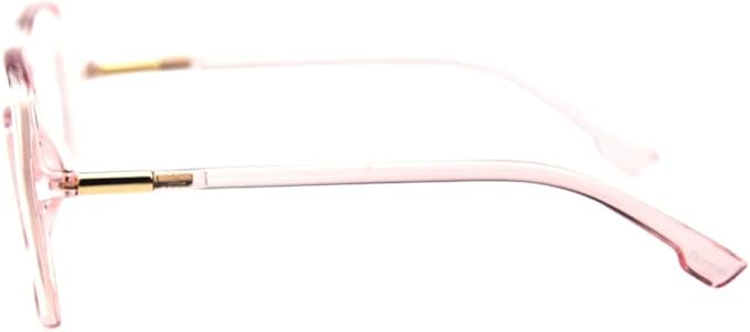 Shiratori Woman's New Retro Blue Light Blocking Glasses Big frame Nerd Eyeglasses Frame Anti Blue Ray Computer Game Glasses Pink