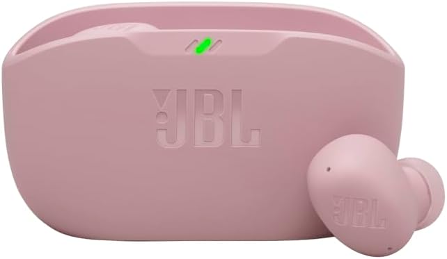 JBL Vibe Buds 2 - True Wireless Noise Cancelling Earbuds with JBL Pure Bass Sound & Smart Ambient Technology, 4mics for Crisp, Clear Calls, up to 40Hrs of Playback, IP54 Dust & Water Resistant (Pink)
