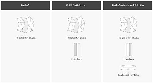 Foldio3 + 360 Studio Set (Photo lightbox Studio with 360 Photography Turntable Set / 25inch Photo Light Box / 10inch Bluetooth 360 Turntable Included | ORANGEMONKIE)