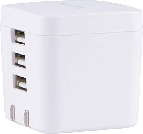 Philips iPhone USB Wall Charger Block, 17W 3-Port USB A Charging Block for iPhone 14, 13, 12 Series, iPad Power Adapter Cube, Foldable Plug Charging Box, DLP2408/37