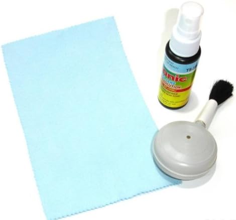 Digital Camera Camcorder Telescope Lens Cleaning Kit Cleaner Air Blower, Brush, Mirofiber Cloth & Liquid Spray Solution by Trisonic