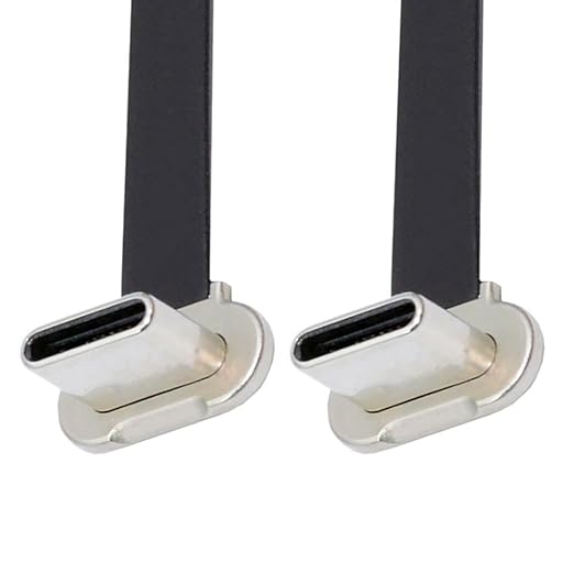 chenyang 0.23FT USB C Short Flat Cable, USB 2.0 Type C Dual 90 Degree Angled PD 65W Fast Charge Data Extension Cable