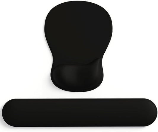 ErgoComfort Gel Wrist Rest Mouse Pad-Ergonomic Office Mousepad with Wrist Support-Non-Slip, Design Desk Accessories Mat for Home&Game Decor (09Black Set)