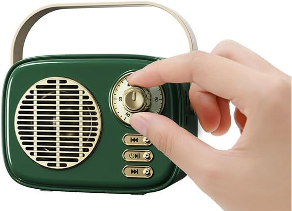 Retro Bluetooth Speaker, Vintage Decor, Gifts for Women Men Teen Girls,Portable Wireless Bluetooth Speaker, Cute Aesthetic Style for Office Kitchen Desk Bedroom Outdoor Support USB/TF Card/AUX (Green)