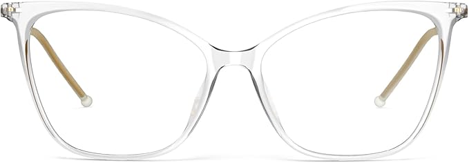 VISOONE Oversized Cat Eye Blue Light Blocking Glasses for Women Large Cute Lightweight Eyeglasses Metal Frame Calina