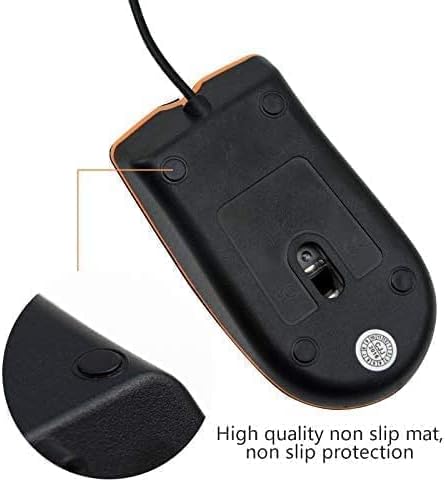 Guiheng Ergonomic Wired Mouse - USB Computer Mouse for Right or Left Hand, Durable Clicks for PC, Laptop, Desktop, Chromebook, Notebook, Mac (Black)