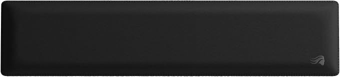Glorious Gaming Padded Keyboard Wrist Rest (Full Size, 1" Thick) - Anti-Fray Stitched Edges, Smooth Cloth Surface, Anti-Slip Rubber Base, Medium Firmness, 18" x 4" x 1" - Black