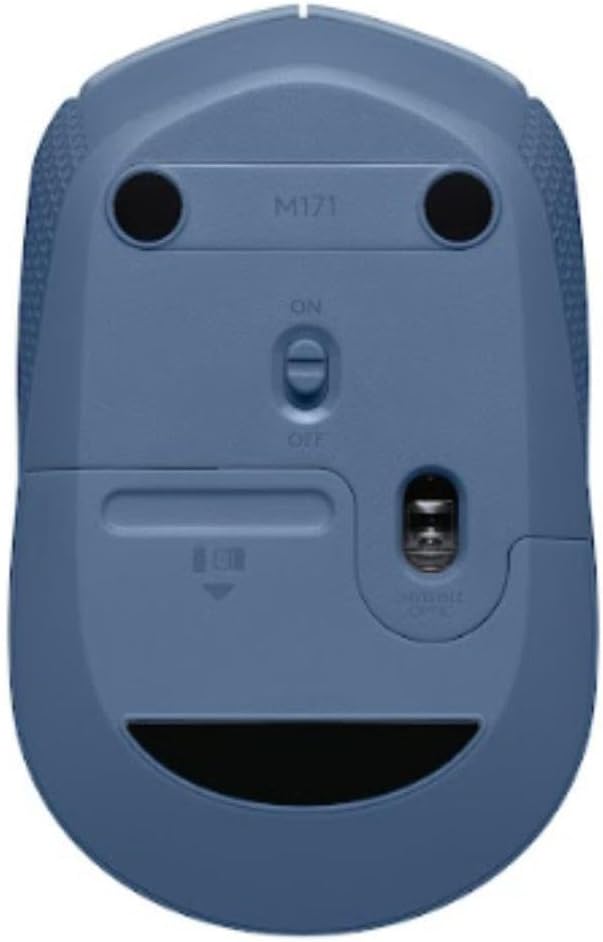 Logitech M170 Wireless Mouse for PC, Mac, Laptop, 2.4 GHz with USB Mini Receiver, Optical Tracking, 12-Months Battery Life, Ambidextrous - Blue Grey