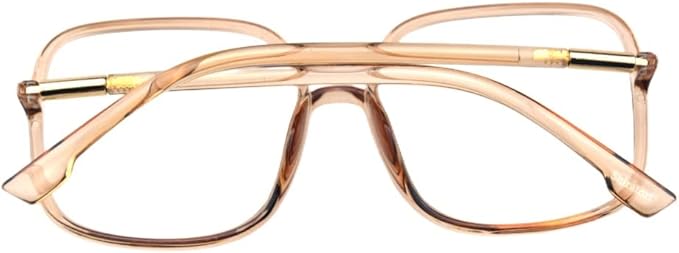 Shiratori Woman's New Retro Blue Light Blocking Glasses Big frame Nerd Eyeglasses Frame Anti Blue Ray Computer Game Glasses Brown