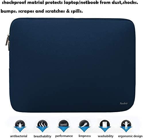 Laptop Sleeve 17 inch, Resistant Neoprene Laptop Sleeve/Notebook Computer Pocket Case/Tablet Briefcase Carrying Bag Compatible for Asus/Dell/Fujitsu/HP/Sony/Acer - (Dark Blue)