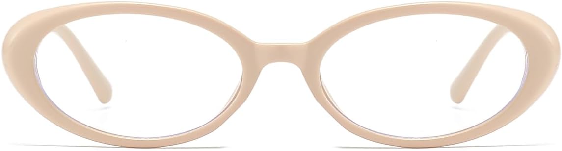 JOVAKIT Oval Blue Light Blocking Glasses for Women Men Vintage Fashion Small 90s Retro Oval Frame Style Eyeglasses