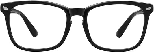 MEETSUN Blue Light Blocking Glasses Women Men, Anti Eye Strain Headache (Sleep Better),Computer Glasses UV400 Lens (T1 Black-Transparent Lens)