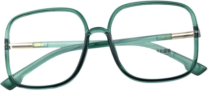 Shiratori Woman's New Retro Blue Light Blocking Glasses Oversized Nerd Eyeglasses Frame Anti Blue Ray Computer Game Glasses Green