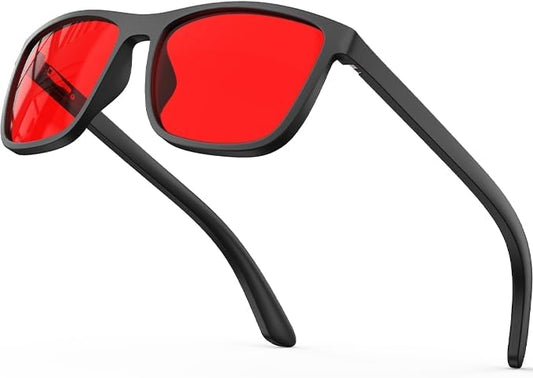 Bloomoak 100% Red Lens Blue Green Light Blocking Glasses- Dual AR Coatings Sleep Glasses Before Bed - Anti Glare, Fatigue