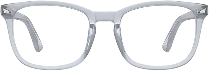 MEETSUN Blue Light Blocking Glasses Women Men, Anti Eye Strain Headache (Sleep Better),Computer Glasses UV400 Lens (Transparent Grey Frame)