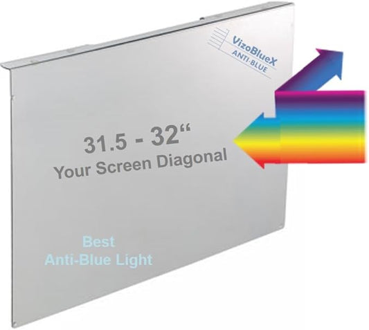 VizoBlueX 31.5 to 32 inch Universal Blue Light Screen Protector for Computer Monitor and TV. Filter & Damage Protection Panel (28.5 x 17.1 inch) Blocking UV for Displays