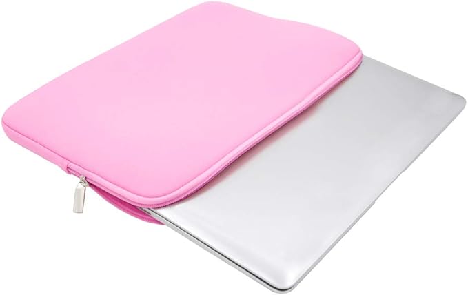 RAINYEAR Laptop Sleeve Case Compatible with 13.3 Inch Notebook Computer Tablet Chromebook 14" MacBook Pro/Max M1 M2 M3 M4 M5 Soft Cover Protective Case Zipper Carrying Bag (Pink)