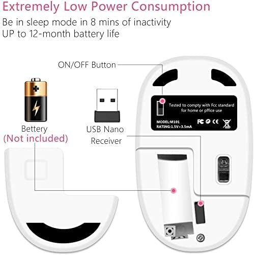 JUHOO Wireless Mouse with Nano Receiver for PC, Laptop, Notebook, Computer, MacBook, Less Noise, Portable Mobile Optical Mice(Bear).