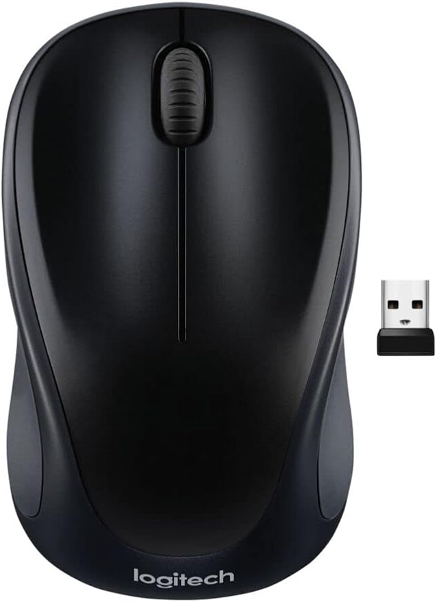 Logitech M317 Wireless Mouse, 2.4 GHz with USB Receiver, 1000 DPI Optical Tracking, 12 Month Battery, Compatible with PC, Mac, Laptop, Chromebook - Black