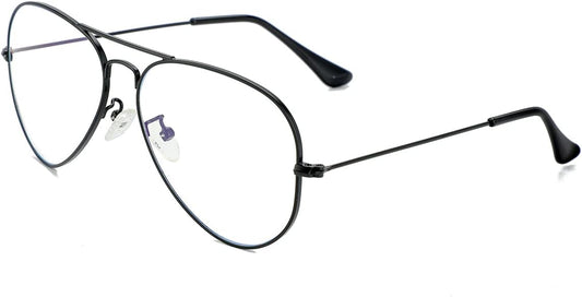 Aviator Clear Lens Glasses for Women Men Non-prescription Eyeglasses Blue Light Blocking Lens Metal Frame