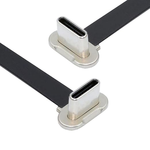 chenyang USB C Short Flat Cable USB 2.0 Type C Dual 90 Degree Angled PD 65W Fast Charge Data Extension 75MM Cable