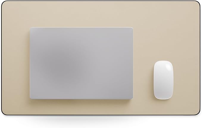 Jotsome Leather Desk Pad Mat, Non-Slip Desk Blotter Pad - Desk Protector for Office, Home, Laptop, and Desktop (Beige, 24" x 14")