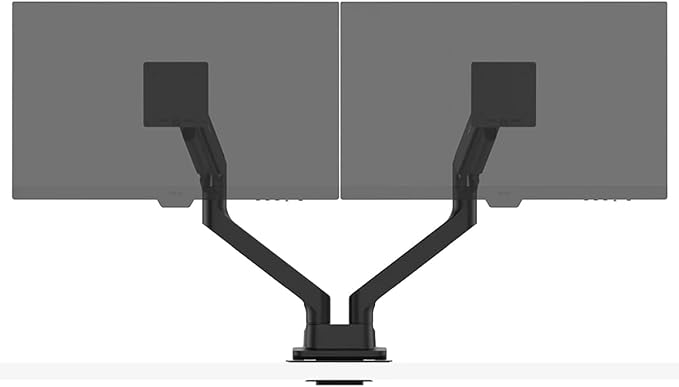 BenQ BDH01 Dual Monitor Arm -Gas Spring Monitor Stand for 2 Screens Up to 35'' & 44lbs, Heavy Duty, Quick Installation, No Sagging, Top Clamp and Grommet Base, Reinforcement Plate, VESA 75x75 &100x100