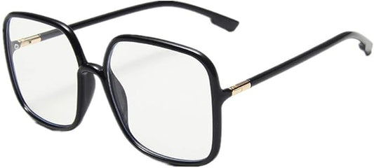 Shiratori Woman's New Retro Blue Light Blocking Glasses Big frame Nerd Eyeglasses Frame Anti Blue Ray Computer Game Glasses Black