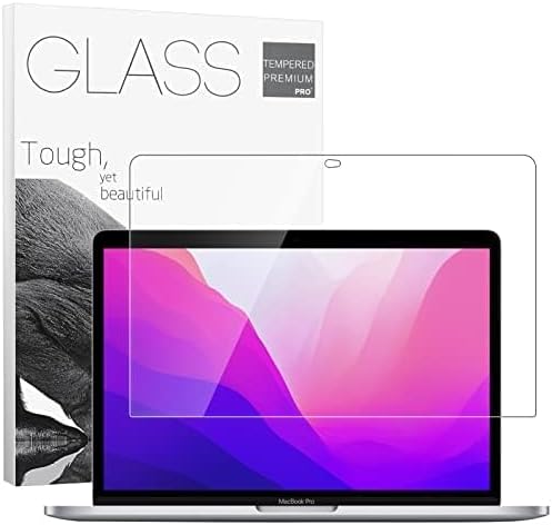 9H Hardness Tempered Glass Screen Protector for MacBook Pro 13 inch (M1/M2 2016-2022)/ MacBook Air 13 inch (M1 2018-2021), Bubble Free, Ultra Thin HD Transparency, Anti Scratch