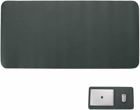 24" x 12" PU Leather Keyboard Pad Desk Protector Mat for Vanity Makeup Laptop Keyboard Mouse, Dark Green