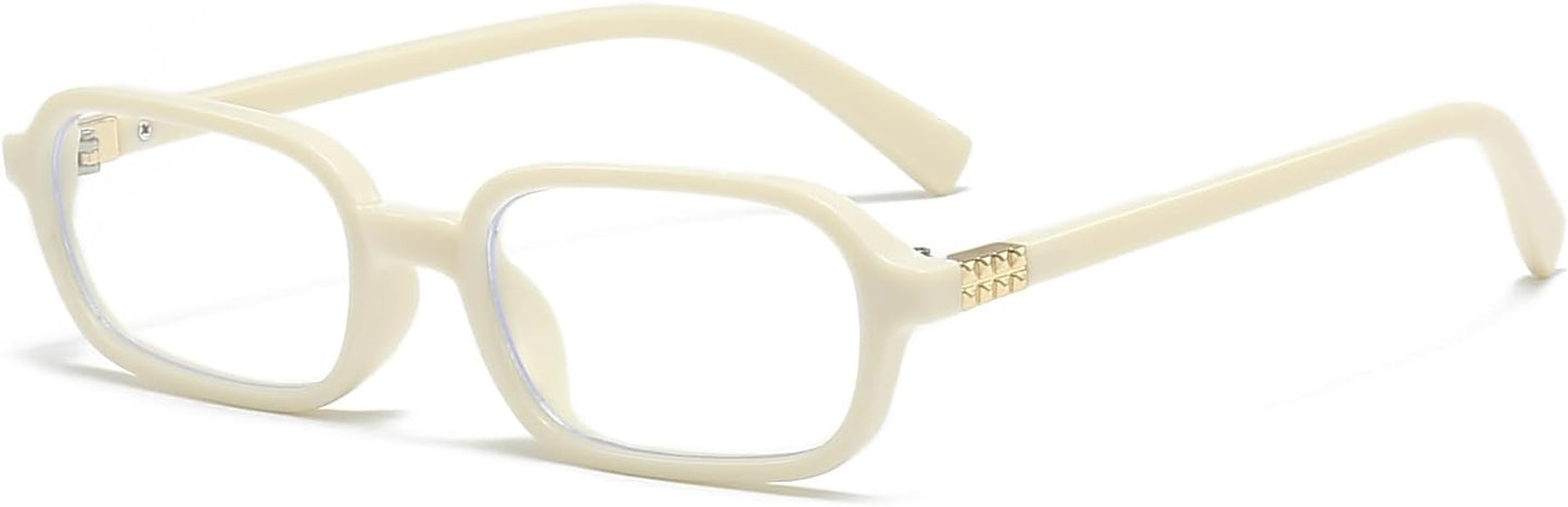 Breaksun Retro Rectangle Glasses for Women Men Small Square Blue Light Blocking Glasses Vintage Eyeglasses