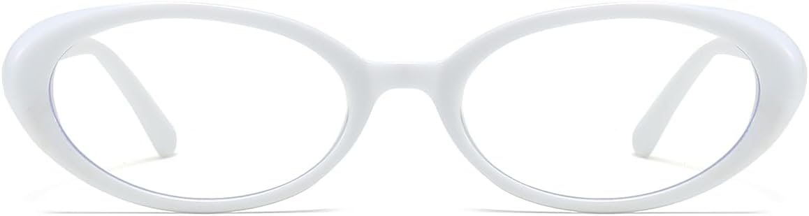 JOVAKIT Oval Blue Light Blocking Glasses for Women Men Vintage Fashion Small 90s Retro Oval Frame Style Eyeglasses