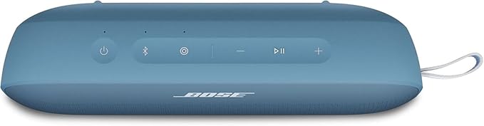 Bose SoundLink Flex Portable Bluetooth Speaker (2nd Gen), Outdoor Speaker with Hi-Fi Audio, Up to 12 Hours Battery, Waterproof and Dustproof, with Slinger Hard Travel Case & USB Plug (Blue Dusk)