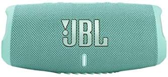 JBL Charge 5 Waterproof Portable Speaker with Built in Powerbank and gSport Carbon Fiber Case (Teal)