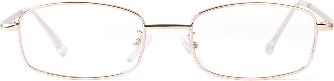 ADE WU Fashion Glasses for Woman Men, Y2k Rectangle Blue Light Glasses 90s Metal Gold Silver Black Fake Glasses
